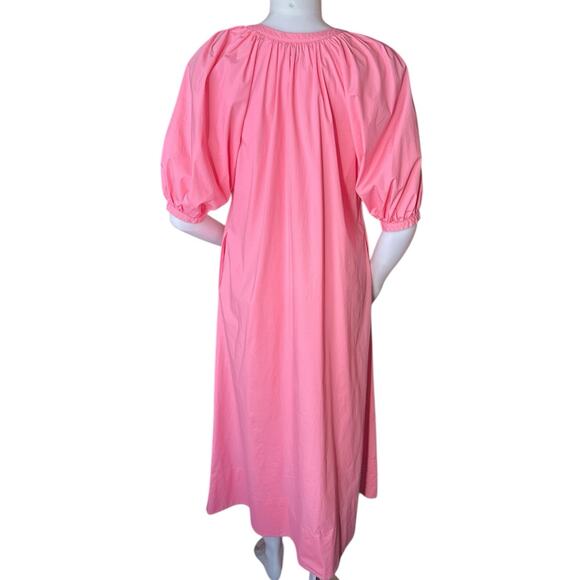 STAUD Vincent Cotton poplin Midi Shirtdress Womens Light Pink Size Small - Picture 3 of 9
